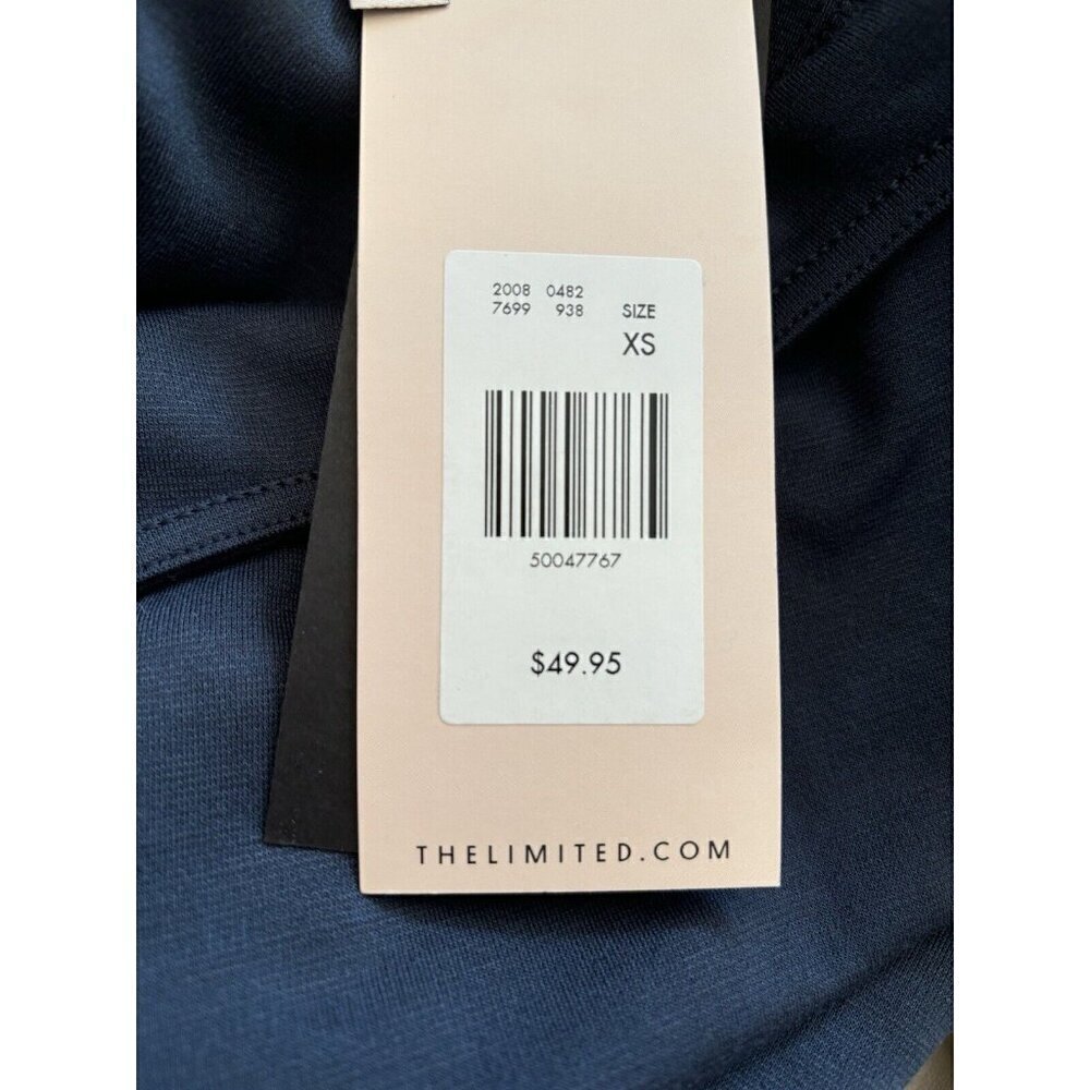 Nwt The Limited Luxe Collection Size Xs Blue Top Cap Sleeve Back Zip — image 6 of 6